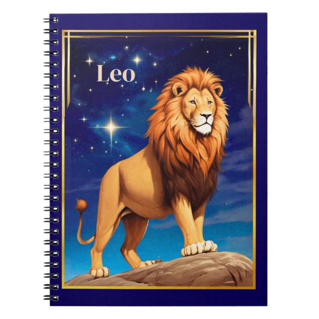 Leo Zodiac Sign Under a Starry Sky Notebook (Front)