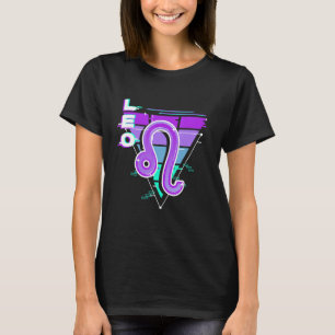 Leo Zodiac Sign Vaporwave Aesthetics 80s 90s For M T-Shirt