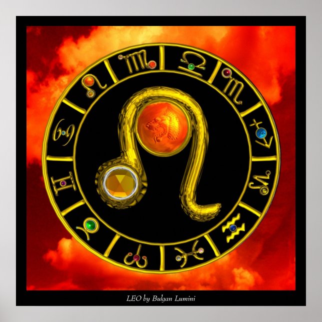 LEO Zodiac Signs Astrology Chart (Front)