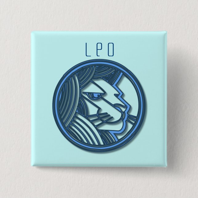 Leo Zodiac Square Pin (Front)