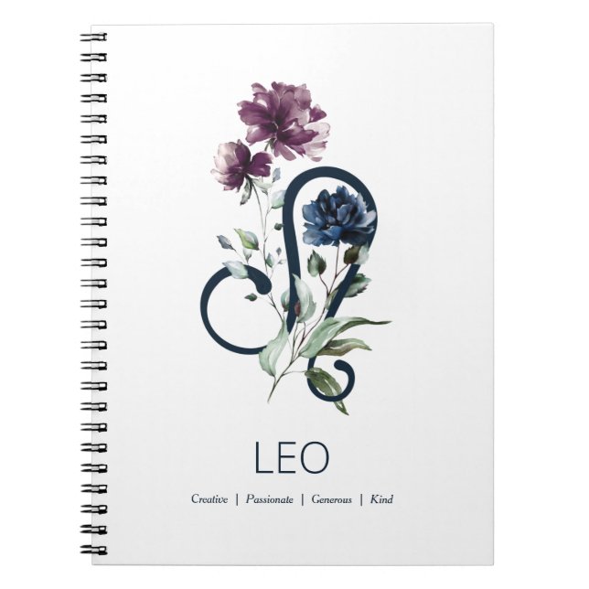 Leo Zodiac Star Sign Notebook (Front)