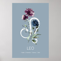 Leo Zodiac Star Sign Poster