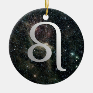 Leo Zodiac Star Sign Universe Birthday Christmas Ceramic Ornament