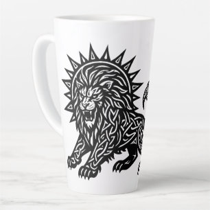 Leo Zodiac Sun‑Mane Lion   BurnsInHell Latte Mug