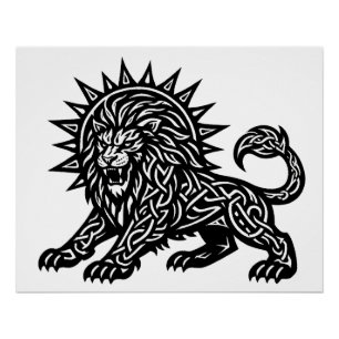 Leo Zodiac Sun‑Mane Lion   BurnsInHell Poster