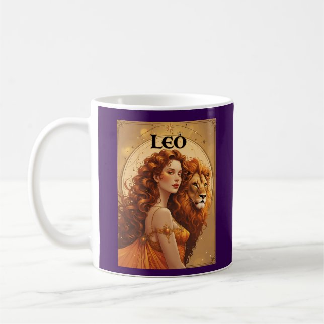 Leo Zodiac Sun Sign Astrology Coffee Mug (Left)