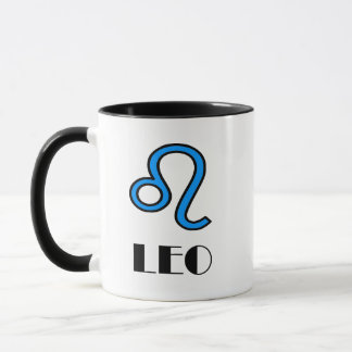 Leo Zodiac Symbol Designer Mug In Blue