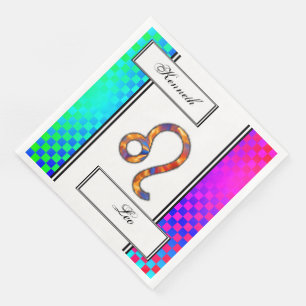 Leo Zodiac Symbol Element by Kenneth Yoncich Napkin