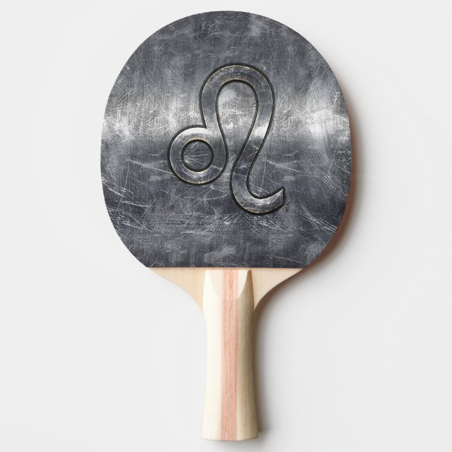 Leo Zodiac Symbol in Grunge Distressed Style Ping Pong Paddle (Front)
