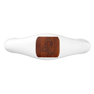 Leo Zodiac Symbol in Rich Mahogany wood style Ceramic Drawer Pull