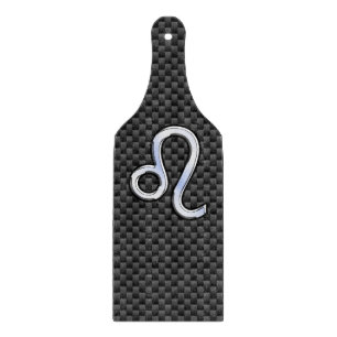 Leo Zodiac Symbol on Charcoal Carbon Fiber Decor Cutting Board