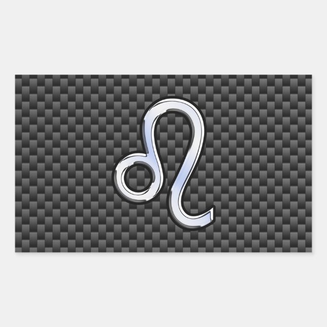 Leo Zodiac Symbol on Charcoal Carbon Fibre Decor Sticker (Front)