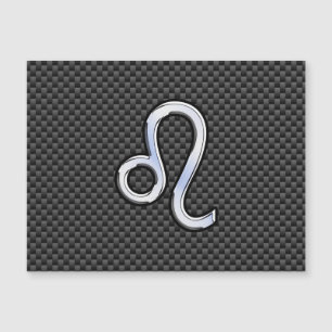 Leo Zodiac Symbol on Charcoal Carbon Fibre Print