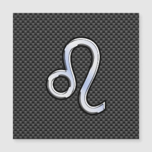 Leo Zodiac Symbol on Charcoal Carbon Fibre Print