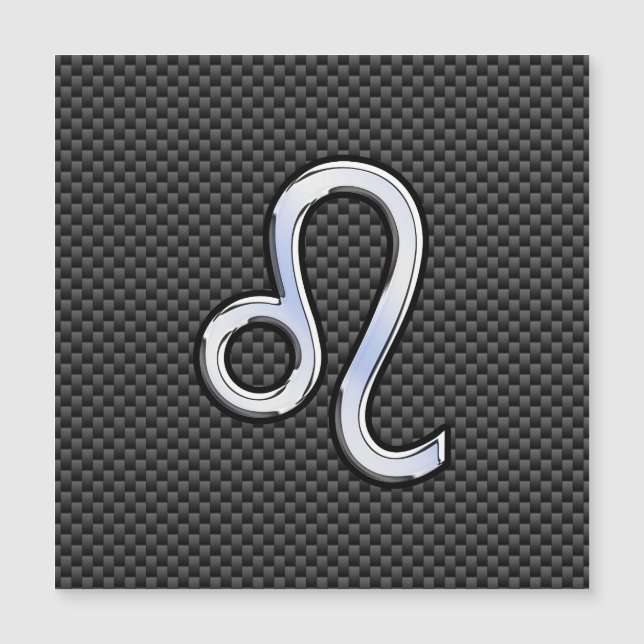 Leo Zodiac Symbol on Charcoal Carbon Fibre Print (Front)