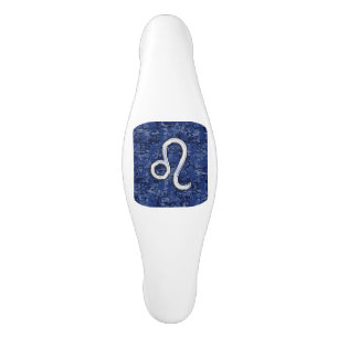 Leo Zodiac Symbol on Navy Blue Digital Camouflage Ceramic Cabinet Pull