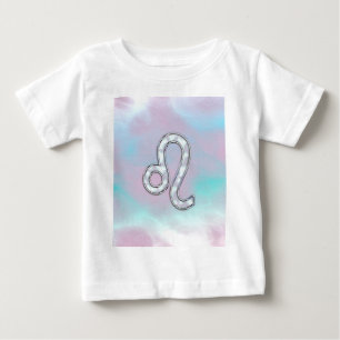 Leo Zodiac Symbol on Pastels Nacre Style Print Baby T-Shirt
