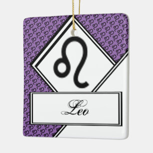 Leo Zodiac Symbol Standard by Kenneth Yoncich Ceramic Ornament