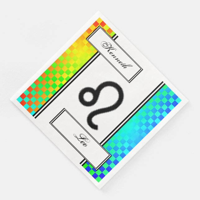 Leo Zodiac Symbol Standard by Kenneth Yoncich Napkin (Corner)