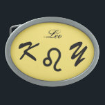 Leo Zodiac Symbol Standard by Kenneth Yoncich Oval Belt Buckle<br><div class="desc">Leo Zodiac Symbol Standard Belt Buckle.
Images Copyright (C) Kenneth Kenji Yoncich. All Rights Reserved.</div>