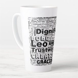  Leo Zodiac Word Cloud Inspiration Latte Mug