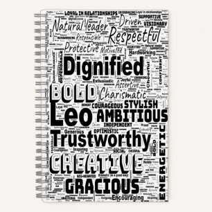 Leo Zodiac Word Cloud Inspiration Notebook