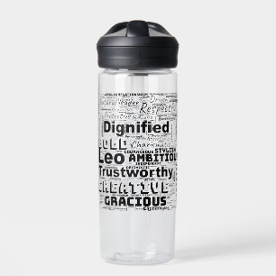Leo Zodiac Word Cloud Inspiration  Water Bottle
