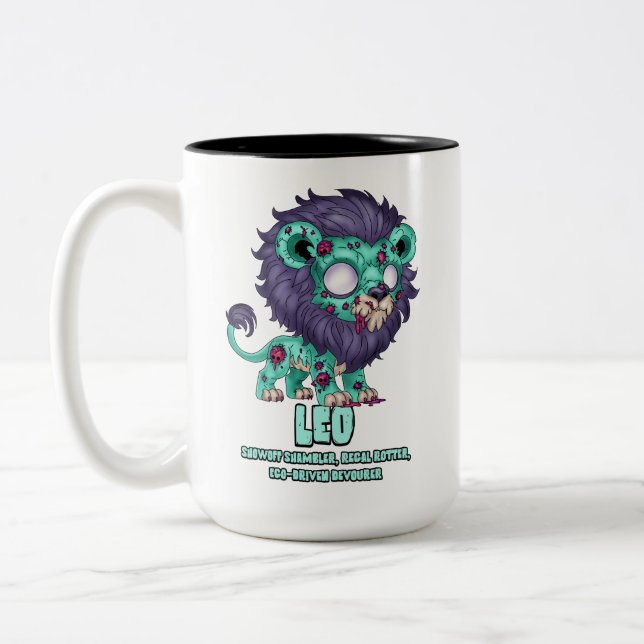 Leo Zombie Two-Tone Coffee Mug (Left)
