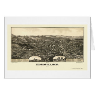 Leominster, carte panoramique de mA - 1886