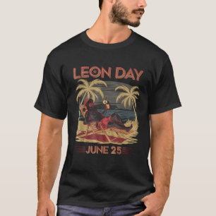 Leon Day June 25 Santa Beach 6 Months to Christmas T-Shirt