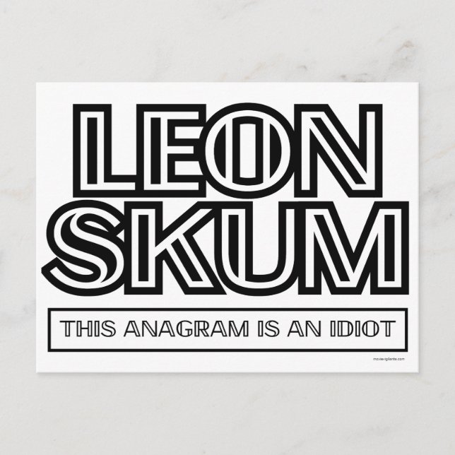 Leon Skum | This Anagram Is An Idiot Postcard (Front)
