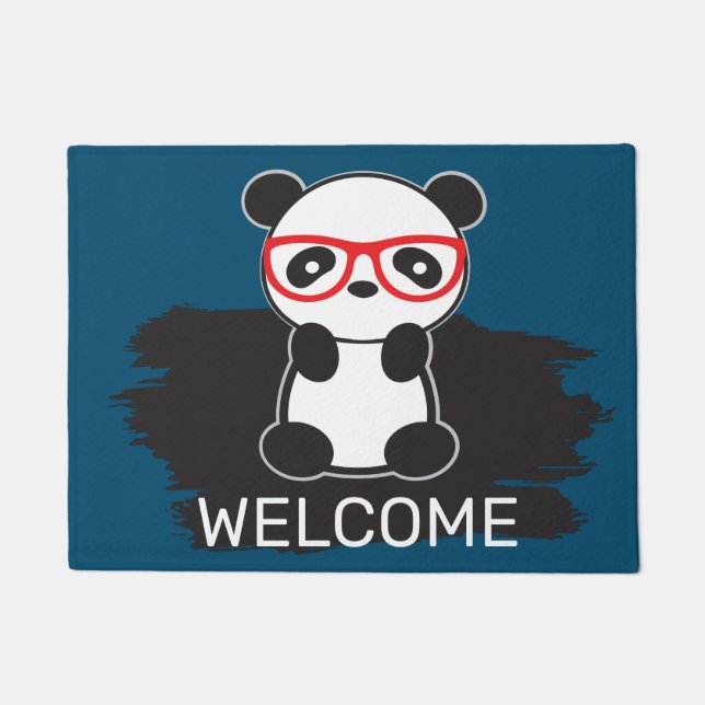 Leon The Panda Bear Welcome Mat (Front)