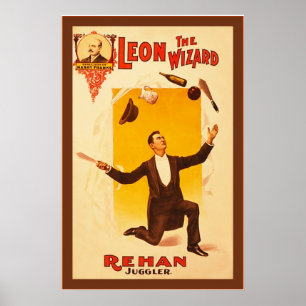 Leon The Wizard ~ Vintage Theatre Poster