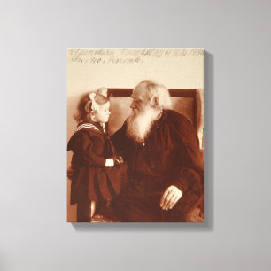 Leon Tolstoy with his granddaughter, Tatiana Canvas Print
