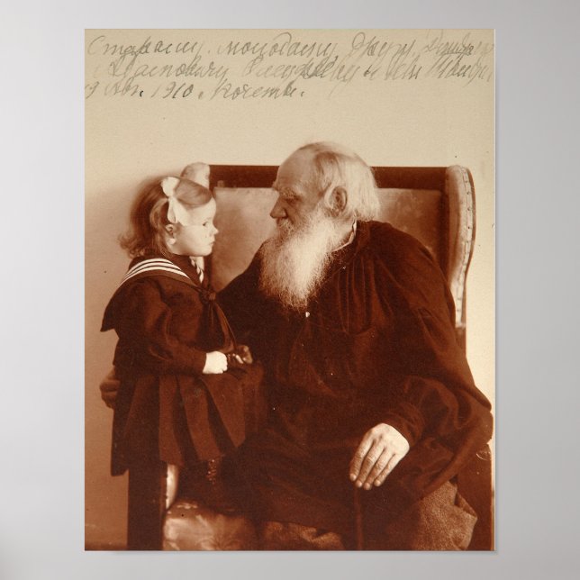 Leon Tolstoy with his granddaughter, Tatiana Poster (Front)