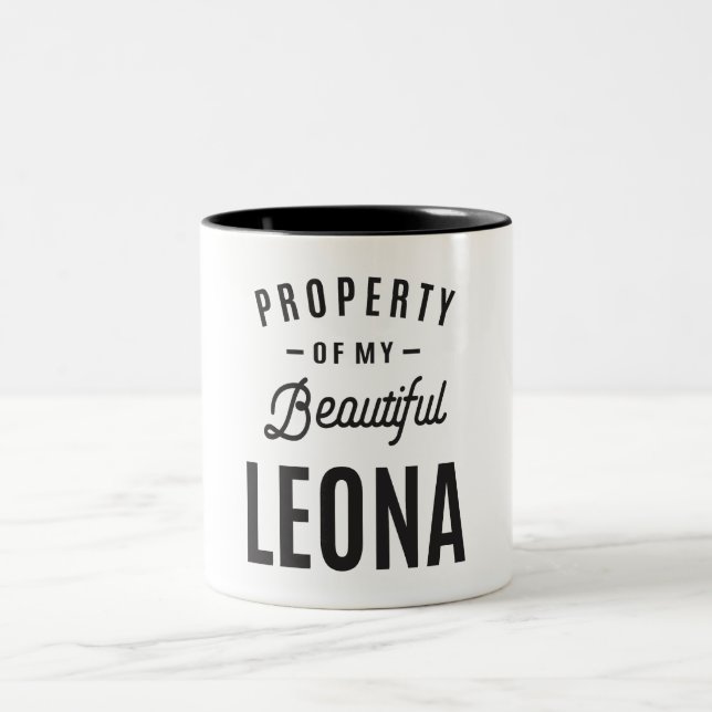 Leona Personalized Name Two-Tone Coffee Mug (Center)