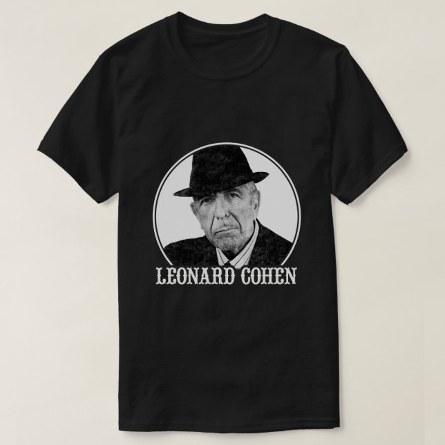 Leonard Cohen Art 60s Style T-Shirt (Design Front)