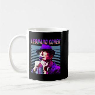 Leonard Cohen Faded 80s Vintage Aesthetic Design Coffee Mug