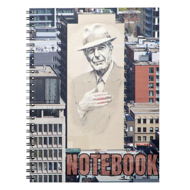 Leonard Cohen Mural in Montreal Canada Notebook (Front)