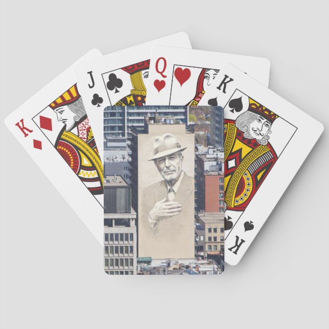 Leonard Cohen Mural in Montreal Canada Playing Cards (Back)