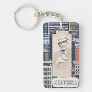 Leonard Cohen Mural in Montreal Montreal  Keychain