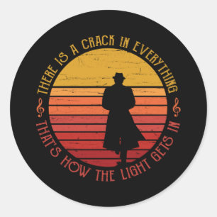 Leonard Cohen There is a Crack in Everything Classic Round Sticker