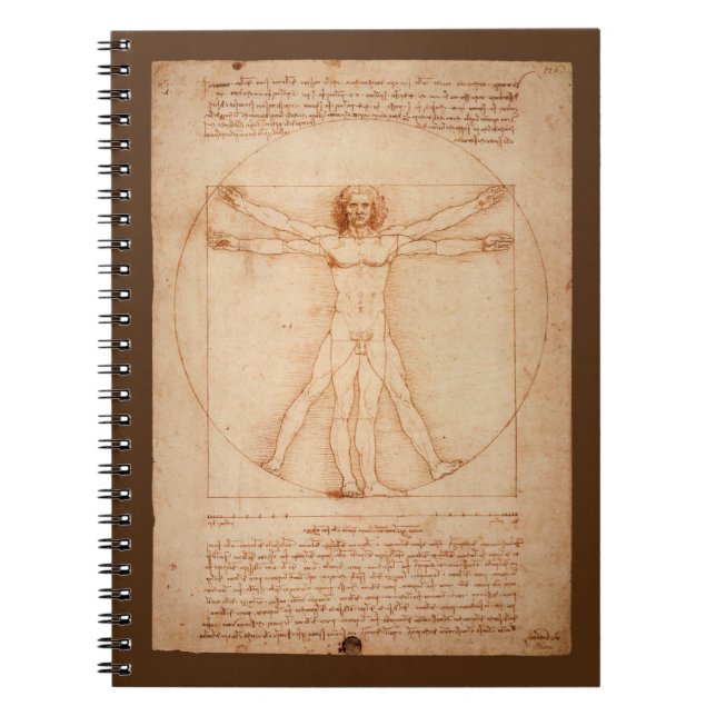 Leonard Da Vinci Anatomy of Man Vitruvian Man Notebook (Front)