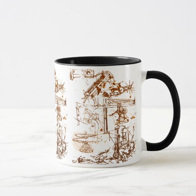 Léonard de Vinci a esquissé la tasse de café (Droite)