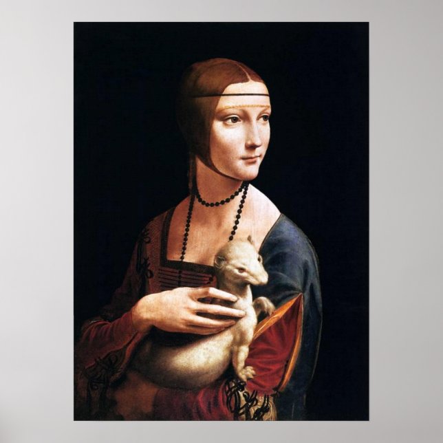 Léonard de Vinci Lady avec une affiche d'hermine (Devant)
