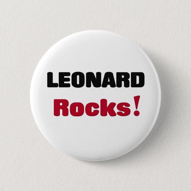 Leonard Rocks 2 Inch Round Button (Front)