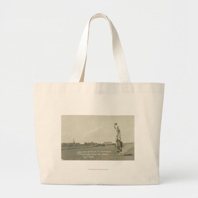Leonard Stroud trick riding. Large Tote Bag (Front)