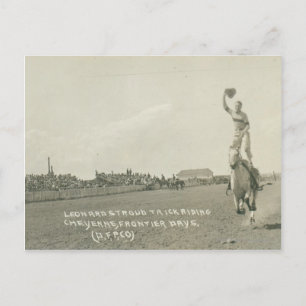 Leonard Stroud trick riding. Postcard