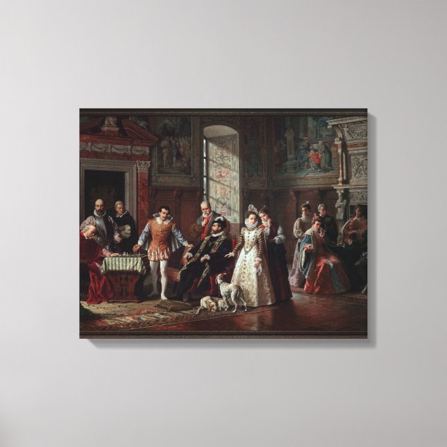 Leonardo da Cutro and Ruy Lopez Play Chess Canvas Print (Front)