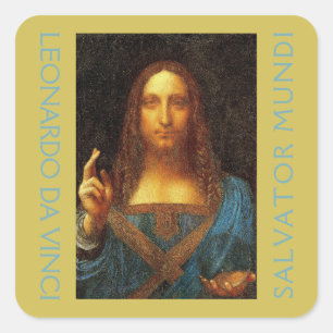 Leonardo da Vinci 1500 Salvator Mundi Art  Square Sticker